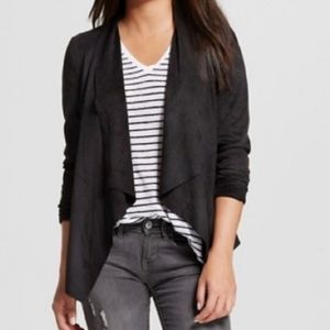 Bagatelle faux suede draped cardigan small